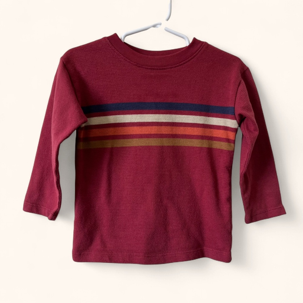 2T Boy Garanimals Long Sleeve T-Shirt Waffle Knit Vintage Inspired Retro
